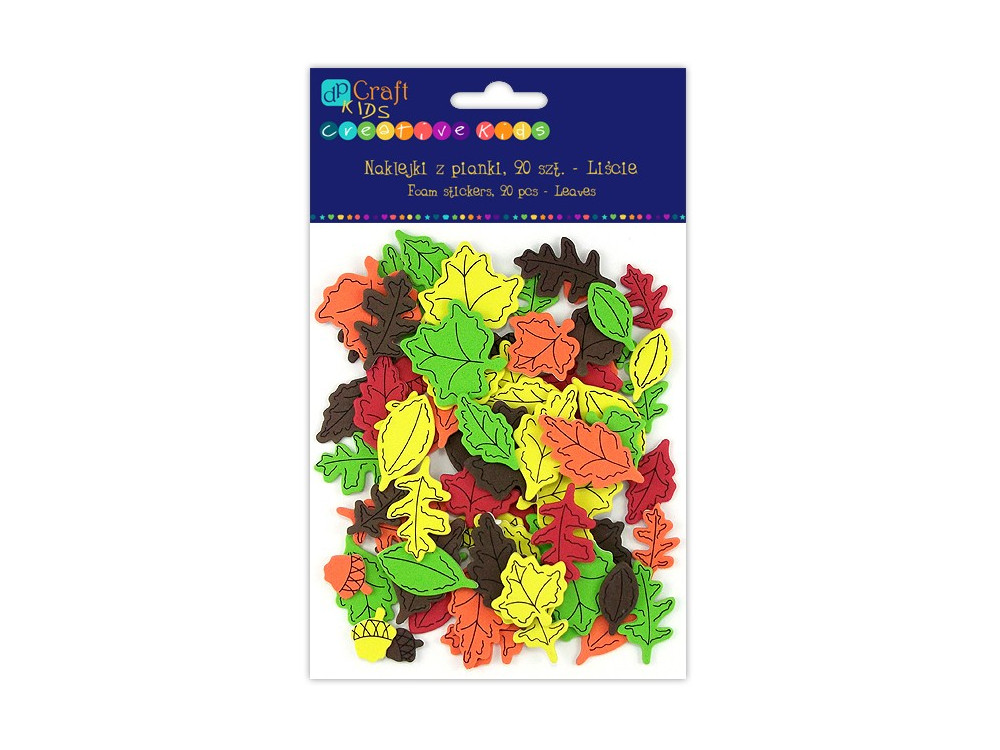 Foam Stickers, 90 pcs - Leaves