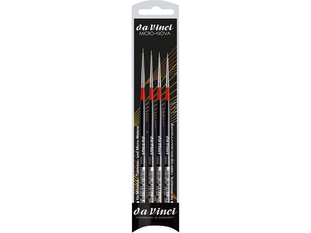 Brush set, round, synthetic bristles, Micro Nova, series 170 - Da Vinci - 4 pcs.