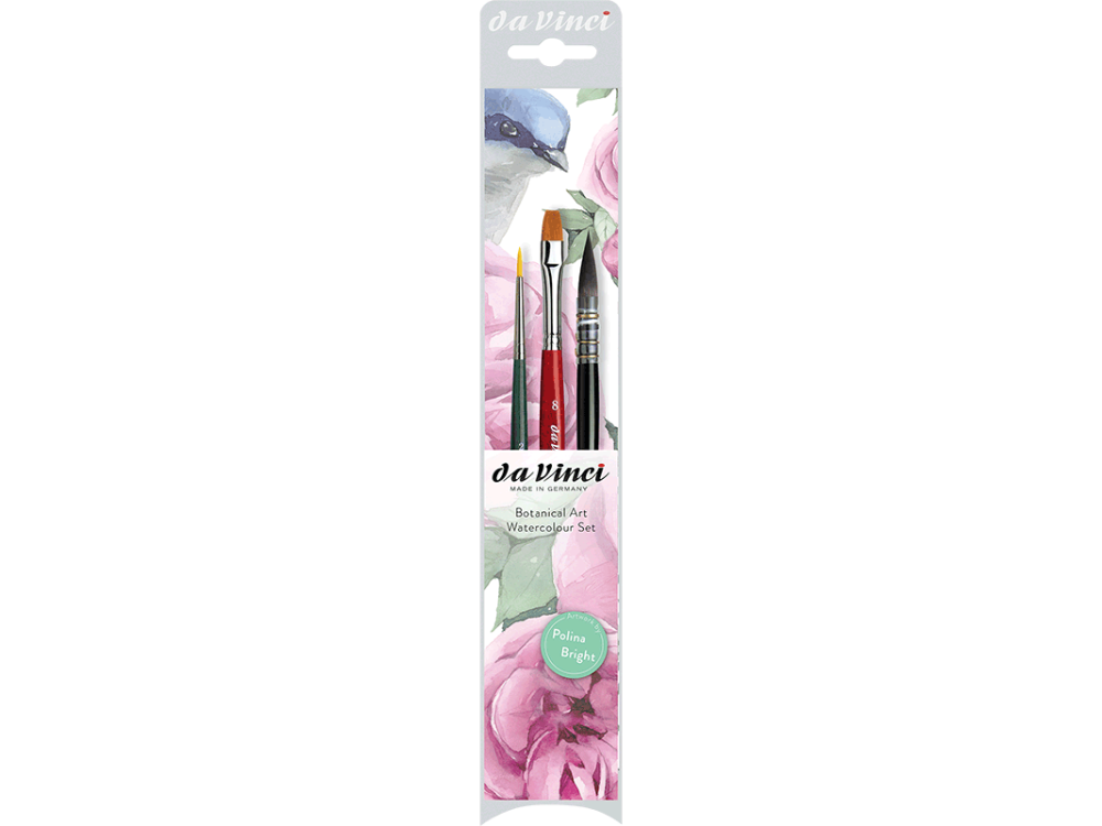 Brush set, mix, synthetic bristles, Botanical Art - Da Vinci - 3 pcs.