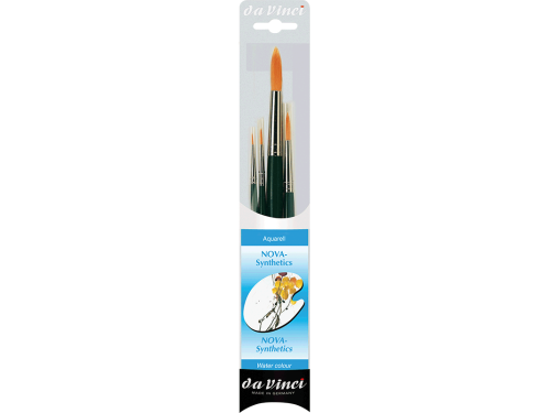 Brush set, round, synthetic bristles, Nova, series 1570 - Da Vinci - 4 pcs.