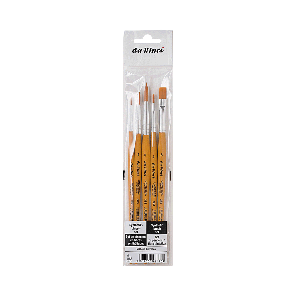 Brush set, mix, synthetic bristles, Universal, 384 series - Da Vinci - 5 pcs.