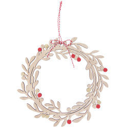 Wooden wreath pendant - Rico Design - 24 cm