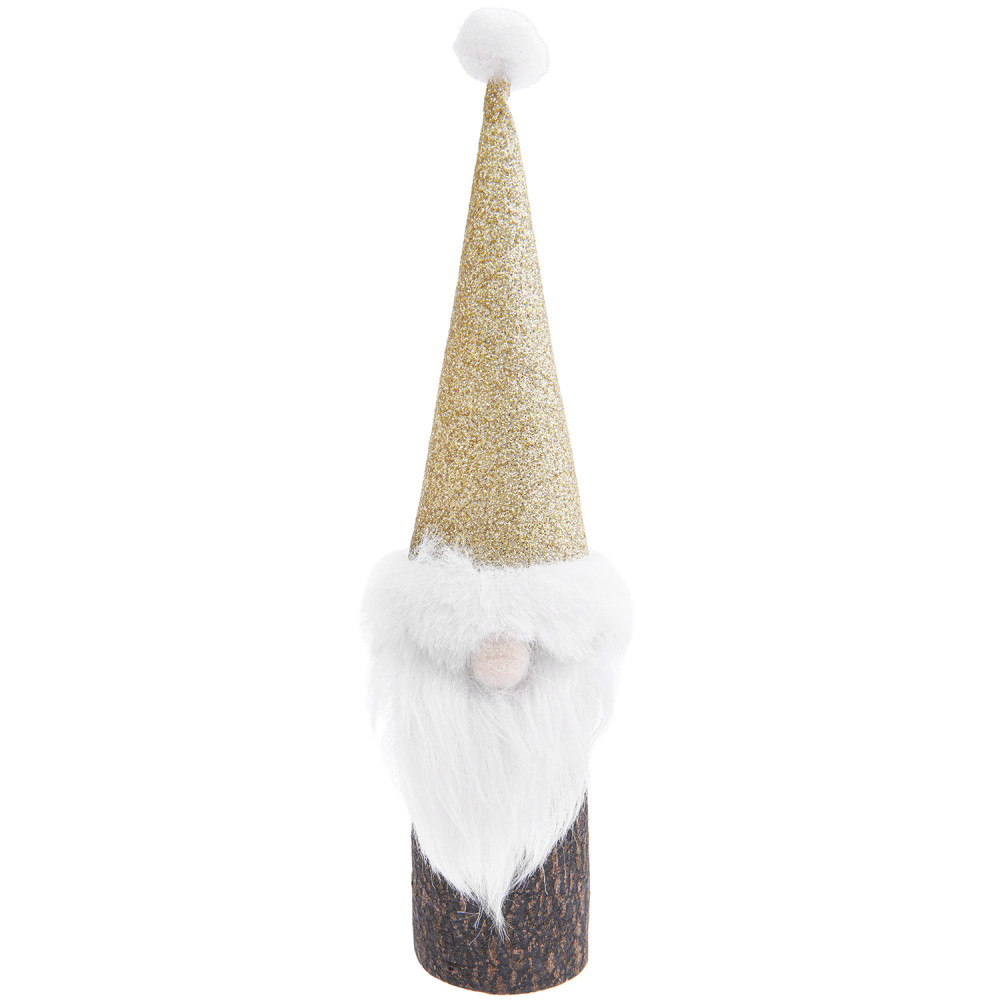 Christmas elf tree tunk with hat - Rico Design - gold, 4 x 19 cm