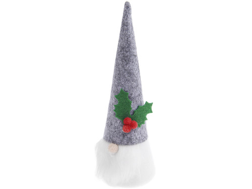 Christmas elf tree tunk with hat - Rico Design - grey, 5 x 16 cm