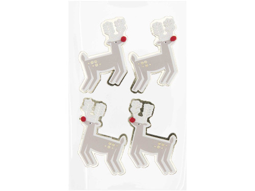 Naklejki świąteczne 3D, I Love Christmas - Paper Poetry - Reindeers, 4 szt.