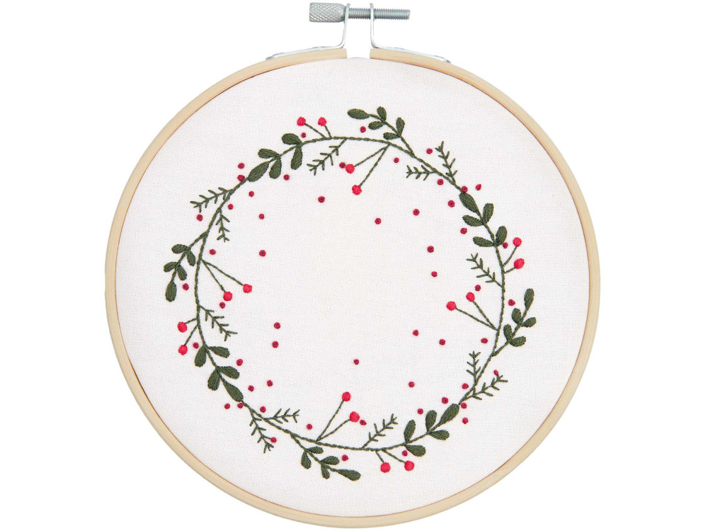Embroidery Kit - Rico Design - Traced Christmas Wreath