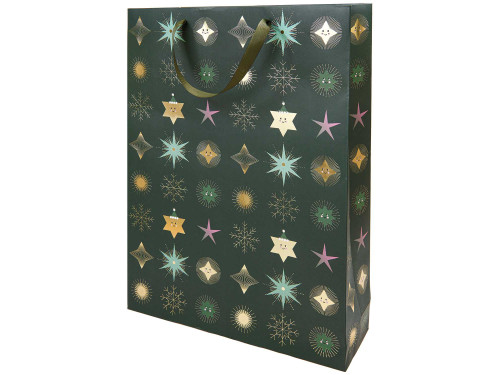 Paper gift bag - Rico Design - Shiny Stars, 33 x 45 x 10 cm