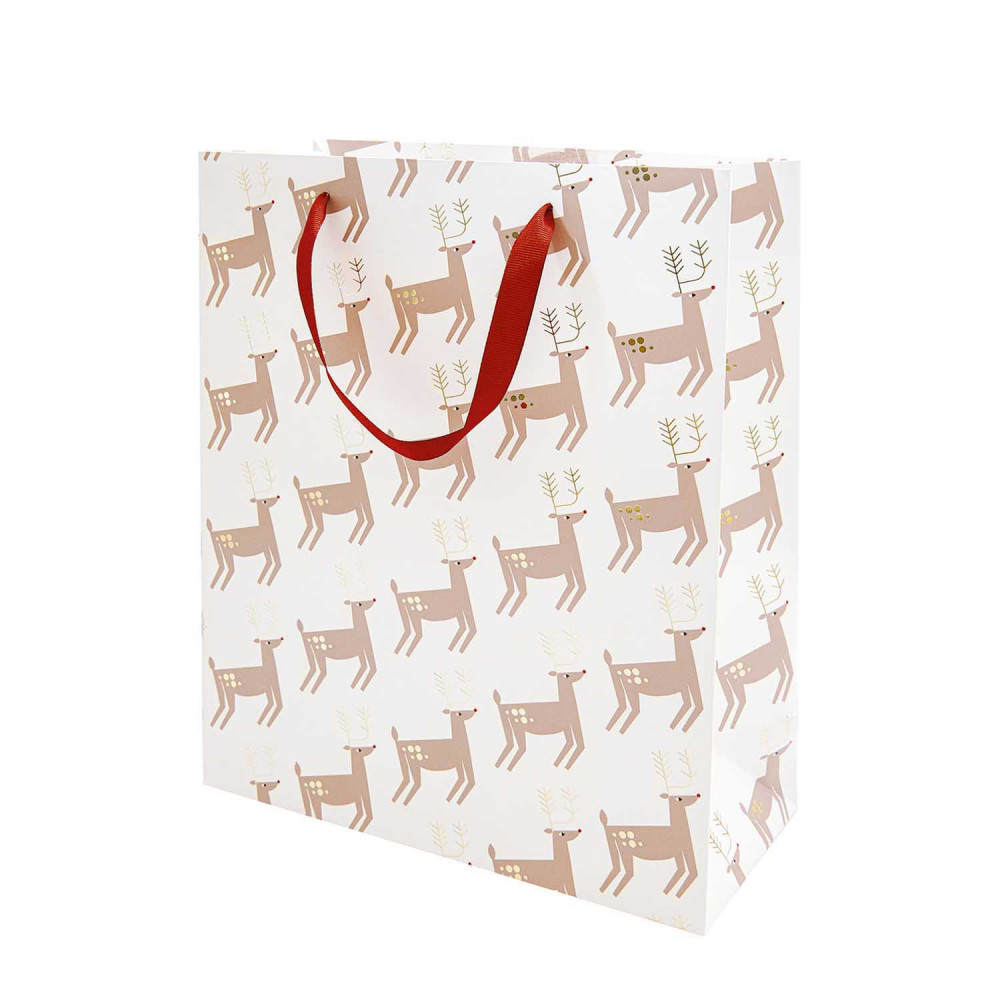 Paper gift bag - Rico Design - Reindeers, 26 x 32 x 12 cm