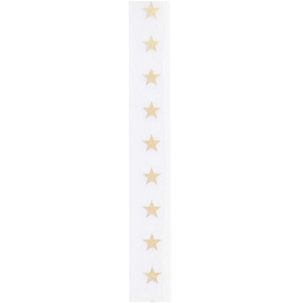 Washi tape, Stars - Paper Poetry - white and gold, 15 mm x 10 m