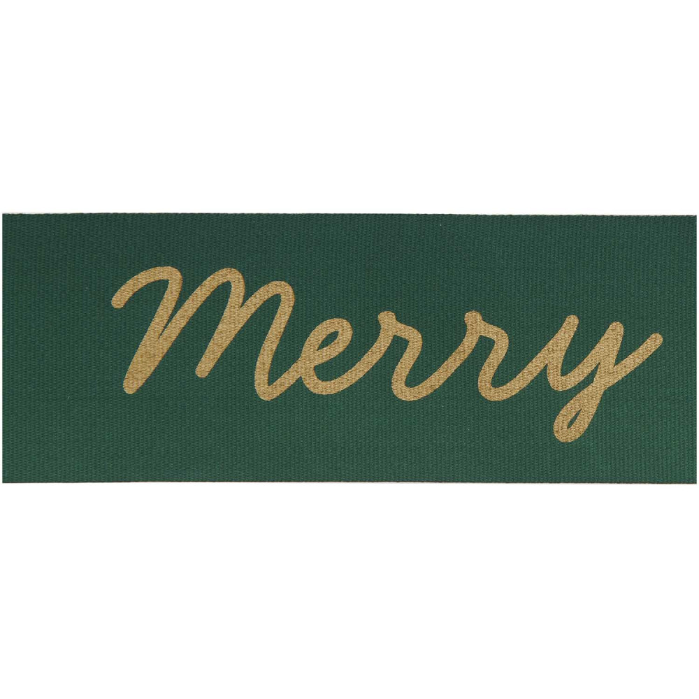 Wstążka taftowa, Merry Christmas - Paper Poetry - zielona, 38 mm x 3 m