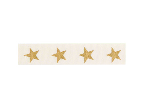 Taffeta ribbon, Stars - Paper Poetry - Off-white, 16 mm x 3 m