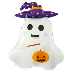 Balon foliowy na Halloween, Duszek - 65 x 47 cm