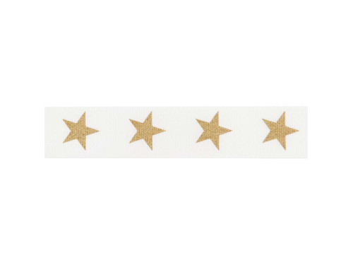 Taffeta ribbon, Stars - Paper Poetry - white, 16 mm x 3 m