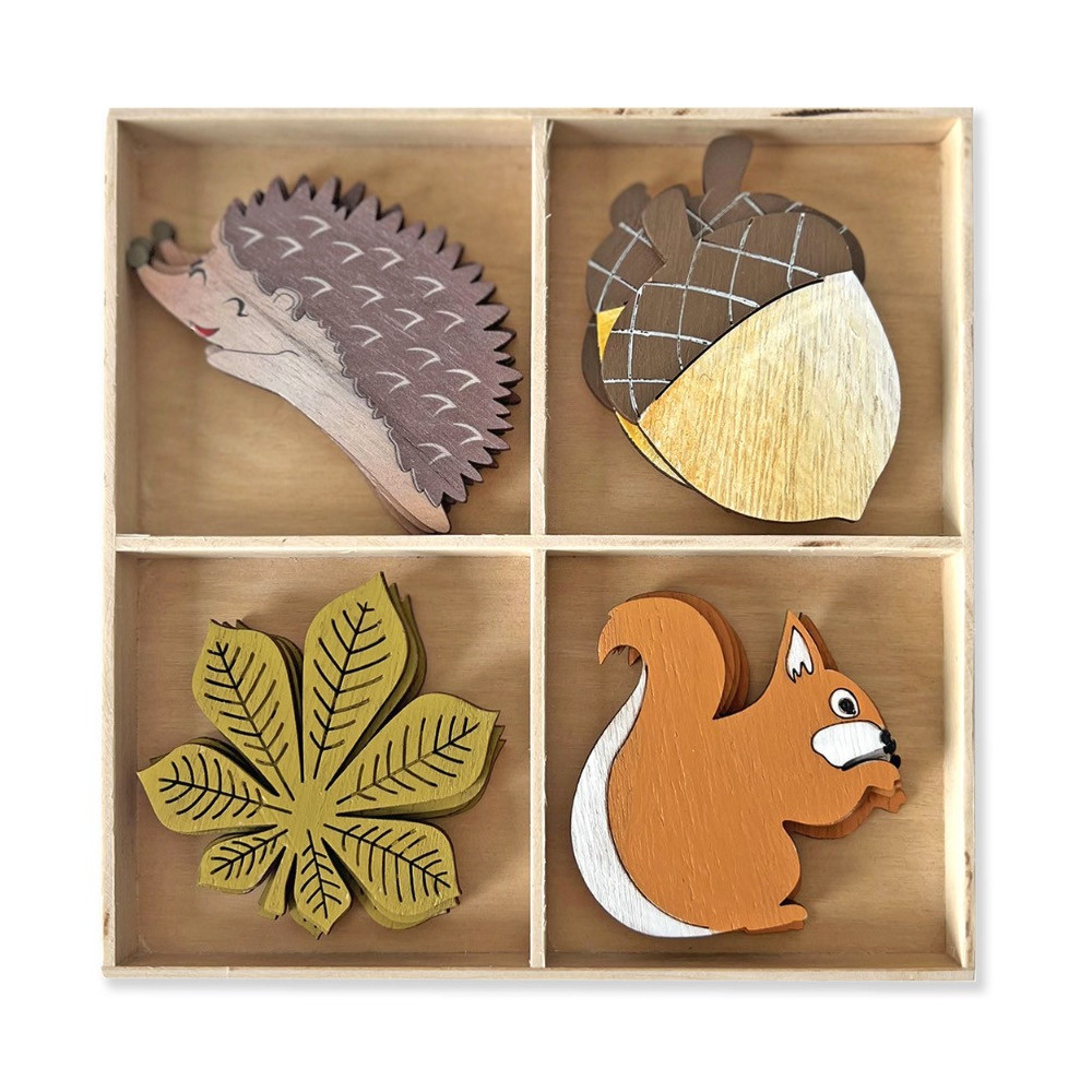 Wooden shapes - DpCraft - Forest, 16 pcs.