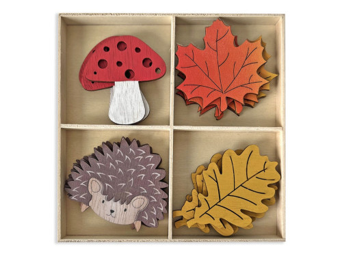 Wooden shapes - DpCraft - Fall, 16 pcs.