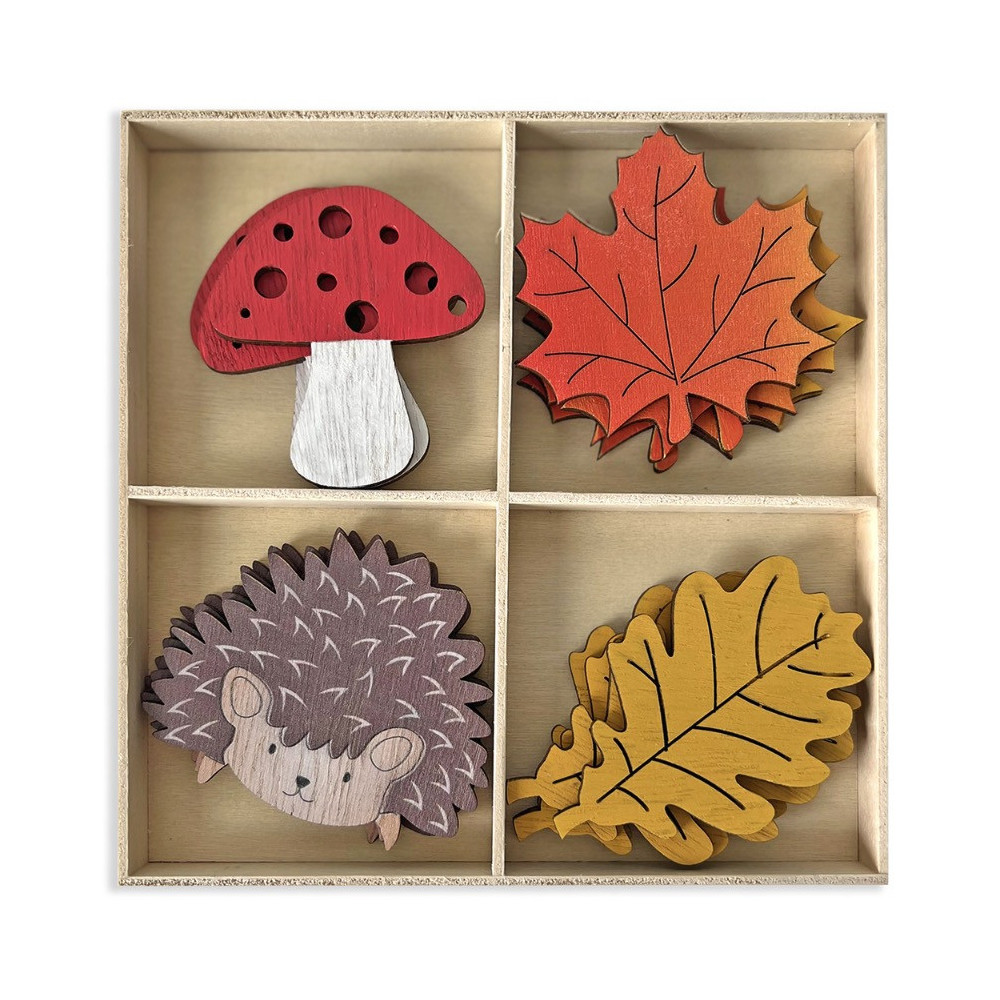 Wooden shapes - DpCraft - Fall, 16 pcs.