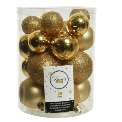 Shatterproof baubles - gold, 4-6 cm, 20 pcs.