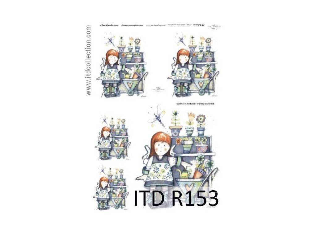 Decoupage paper A4 - ITD Collection - rice, R153