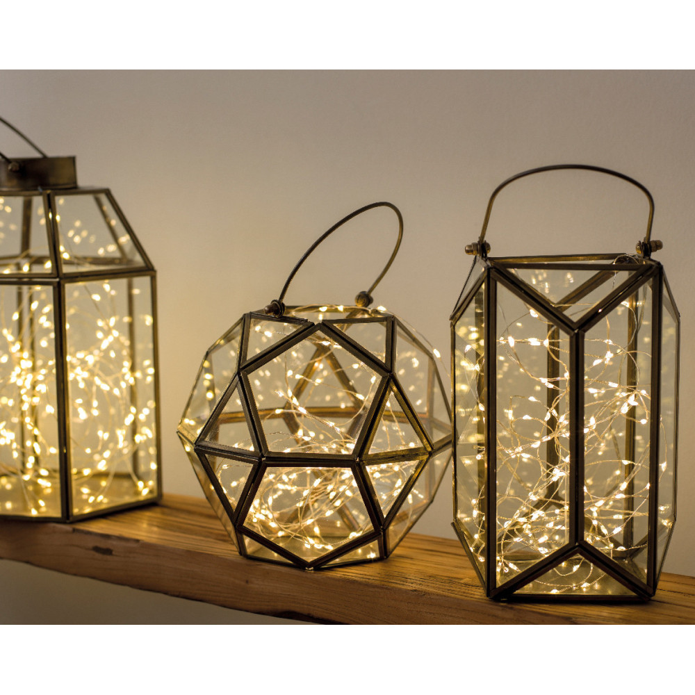 Lampki dekoracyjne LED - srebrne, ciepłe światło, 5 m