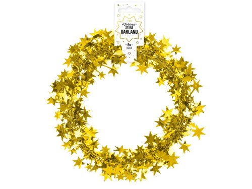 Christmas Stars garland - gold, 5 m