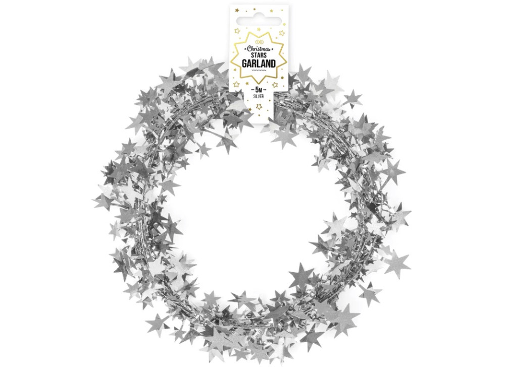 Christmas Stars garland - silver, 5 m