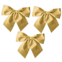Bows for Christmas tree and gifts - gold, 12 cm, 3 pcs.
