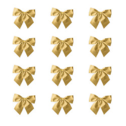 Bows for Christmas tree and gifts - gold, 5 cm, 12 pcs.