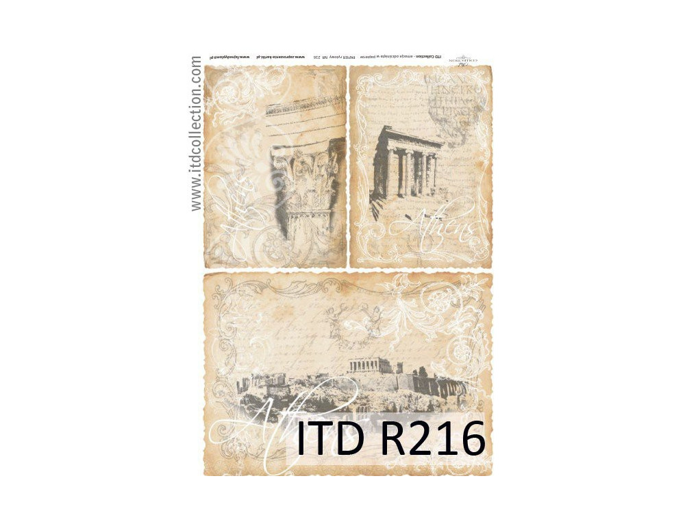 Papier do decoupage A4 - ITD Collection - ryżowy, R216