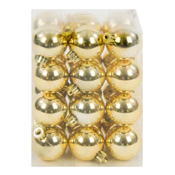Shatterproof baubles - gold, 4 cm, 24 pcs.