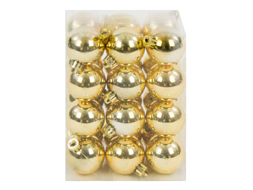 Shatterproof baubles - gold, 4 cm, 24 pcs.
