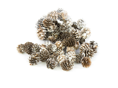 Decorative whitened cones - 3 cm, 27 pcs.