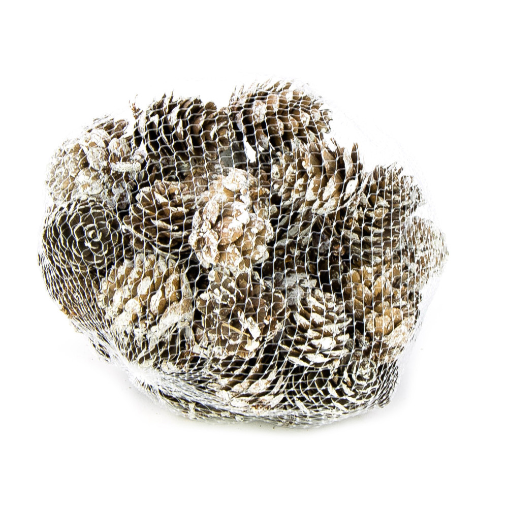 Decorative whitened cones - 3 cm, 27 pcs.