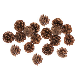 Decorative cones - brown, 4 cm, 18 pcs.