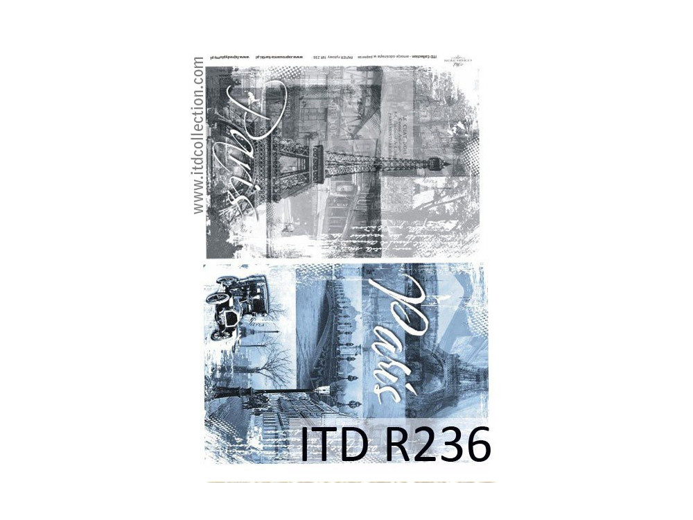 Papier do decoupage A4 - ITD Collection - ryżowy, R236