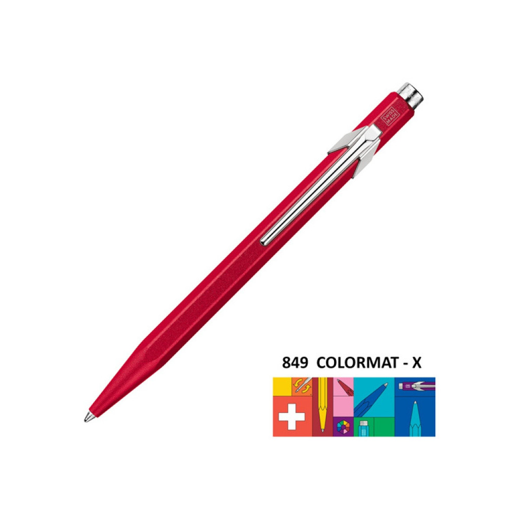 849 Colormat-X ballpoint pen with case - Caran d'Ache - Red