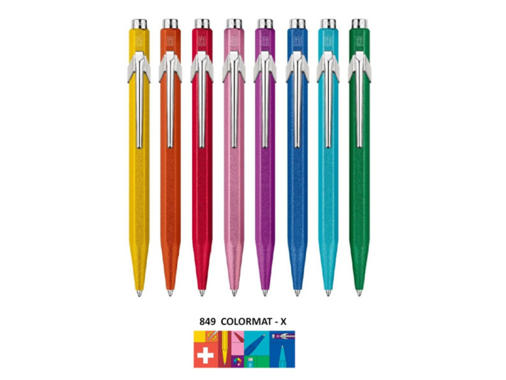 849 Colormat-X ballpoint pen with case - Caran d'Ache - Red