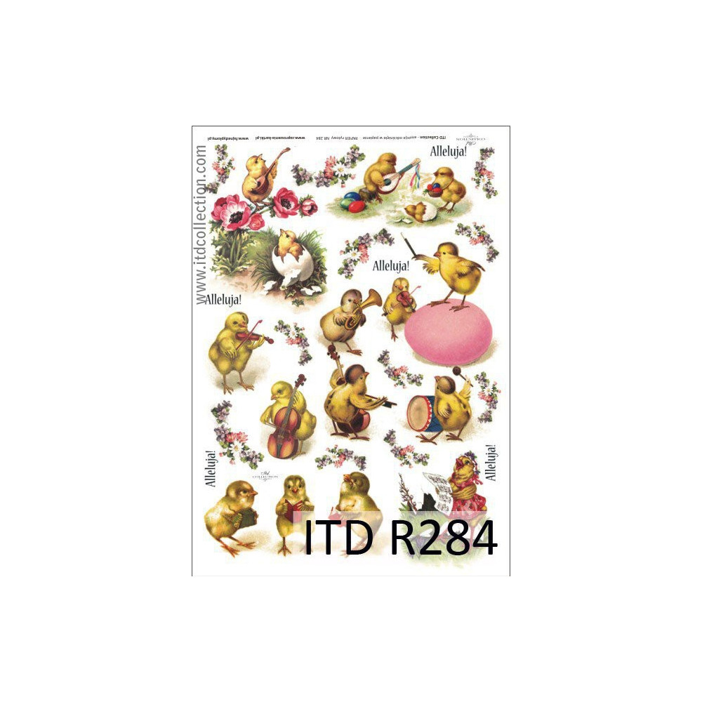 Papier do decoupage A4 - ITD Collection - ryżowy, R284
