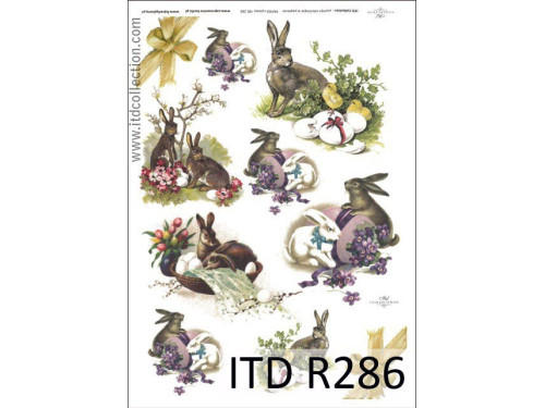 Papier do decoupage A4 - ITD Collection - ryżowy, R286