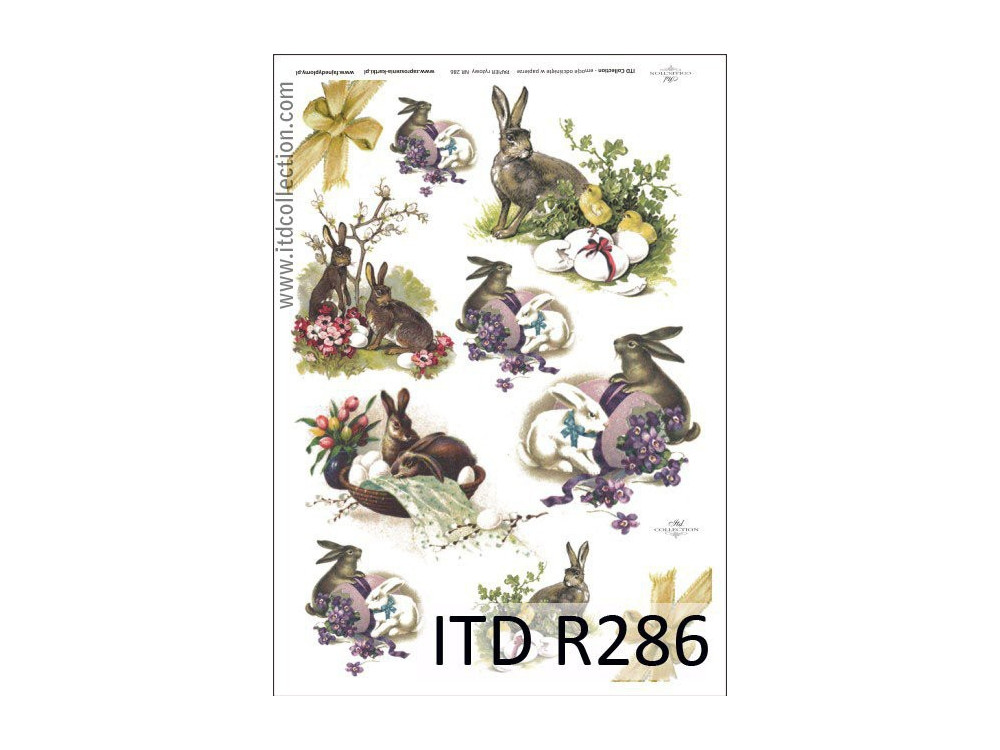 Papier do decoupage A4 - ITD Collection - ryżowy, R286