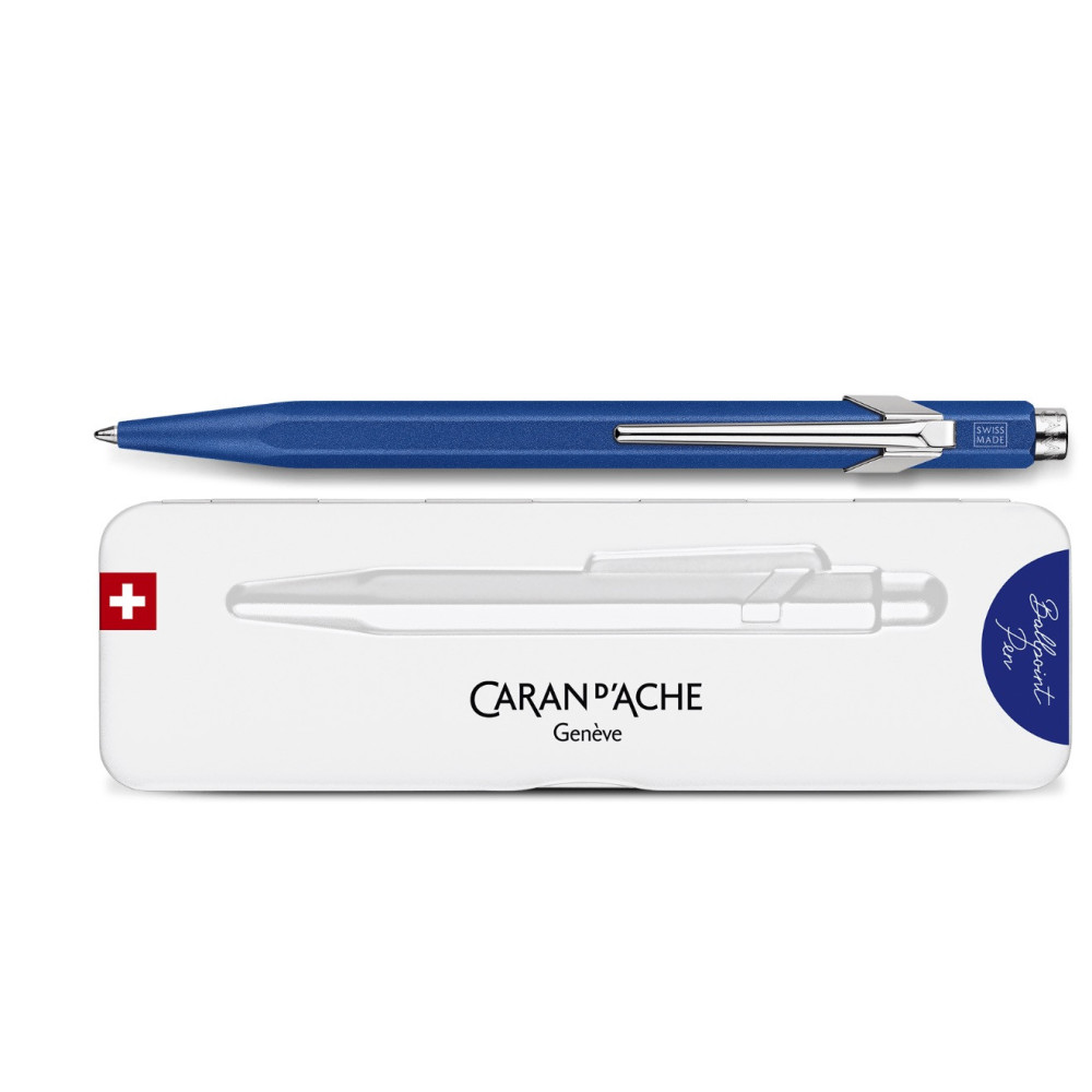 849 Colormat-X ballpoint pen with case - Caran d'Ache - Blue