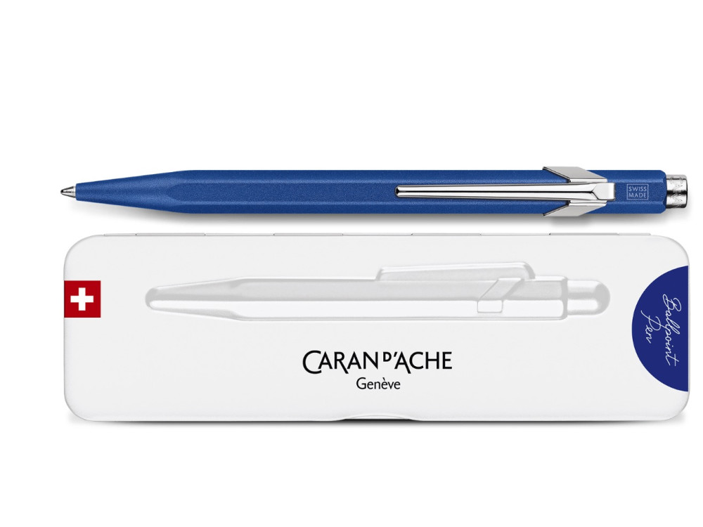 849 Colormat-X ballpoint pen with case - Caran d'Ache - Blue