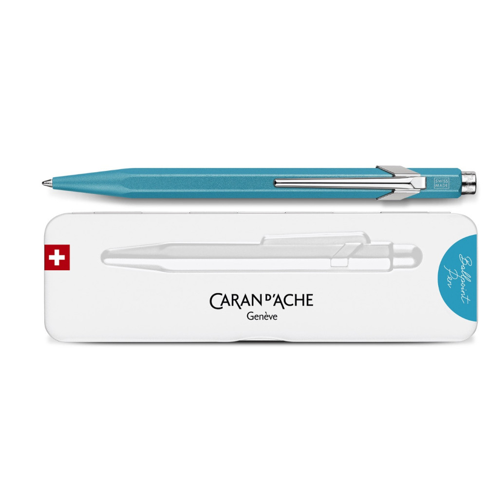 Długopis 849 Colormat-X z etui - Caran d'Ache - Turquoise