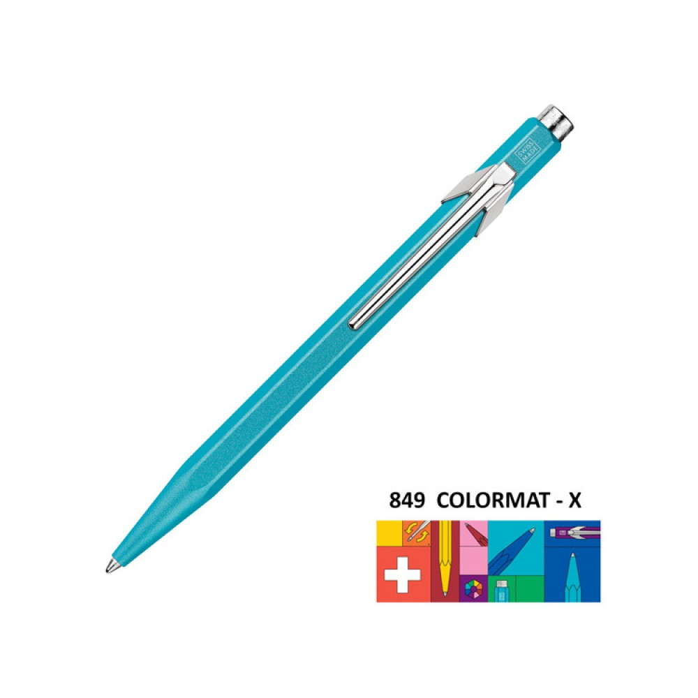 Długopis 849 Colormat-X z etui - Caran d'Ache - Turquoise