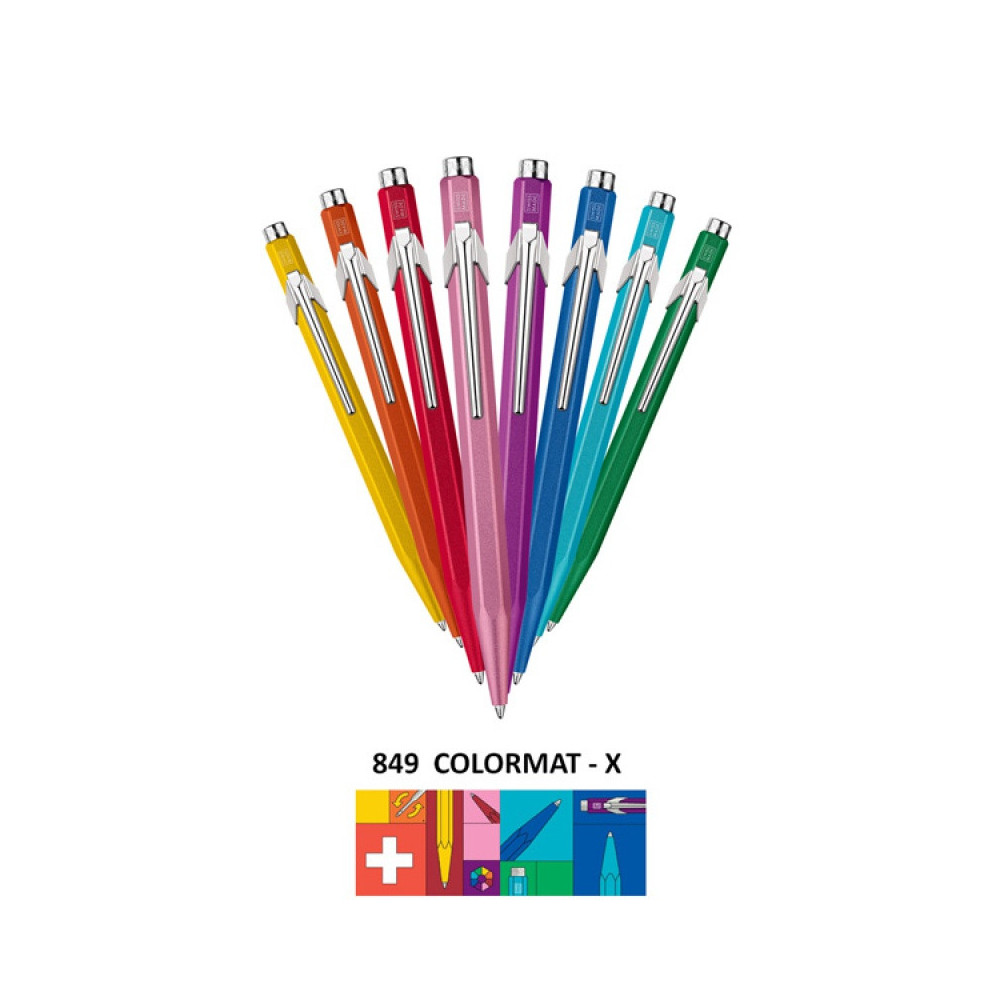 849 Colormat-X ballpoint pen with case - Caran d'Ache - Green