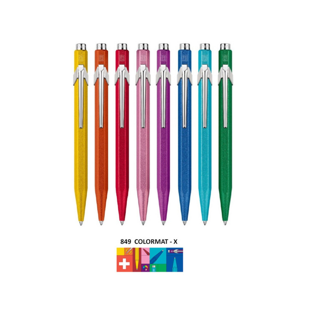 849 Colormat-X ballpoint pen with case - Caran d'Ache - Green