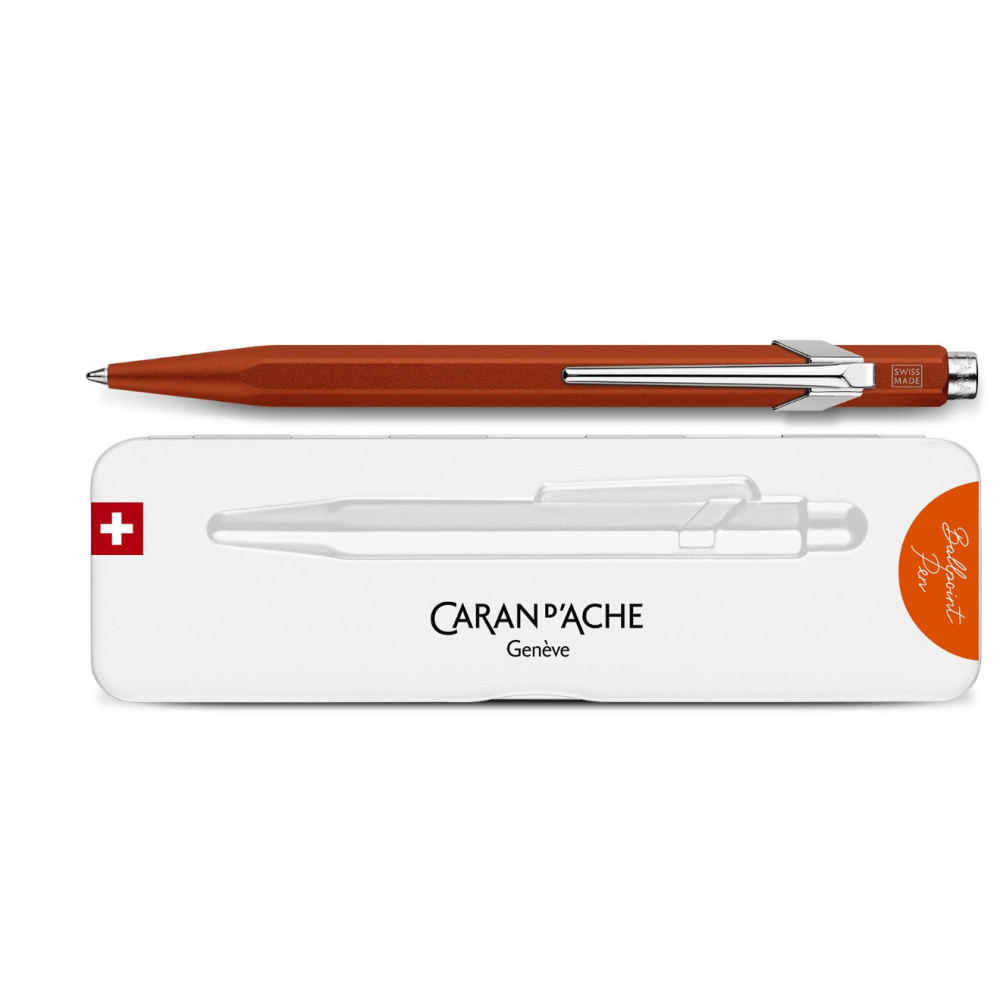 849 Colormat-X ballpoint pen with case - Caran d'Ache - Orange