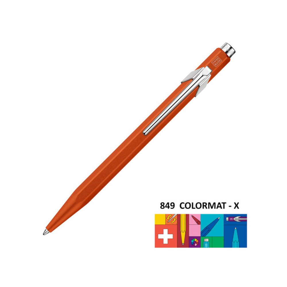 849 Colormat-X ballpoint pen with case - Caran d'Ache - Orange