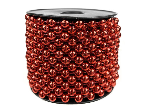 Christmas tree bead chain - red 8 mm x 10 m
