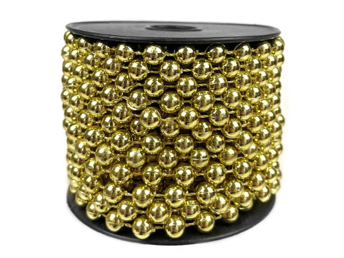 Christmas tree bead chain - gold, 5 mm x 10 m