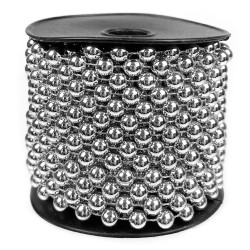 Christmas tree bead chain - silver, 5 mm x 10 m